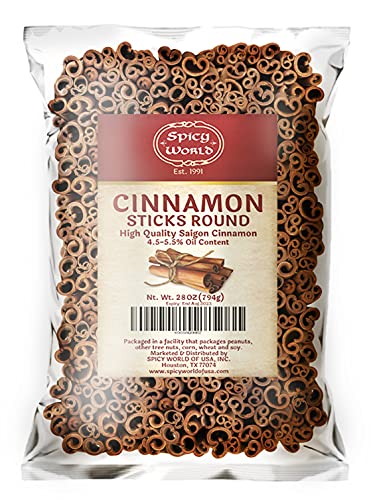 Spicy World Cinnamon Sticks 1.75 Pound Bulk Bag - 100 to 150 Sticks - Strong Aroma, Perfect for Baking, Cooking & Beverages - 3+ Inches Length - Cassia Saigon Cinnamon from Vietnam 28 Oz