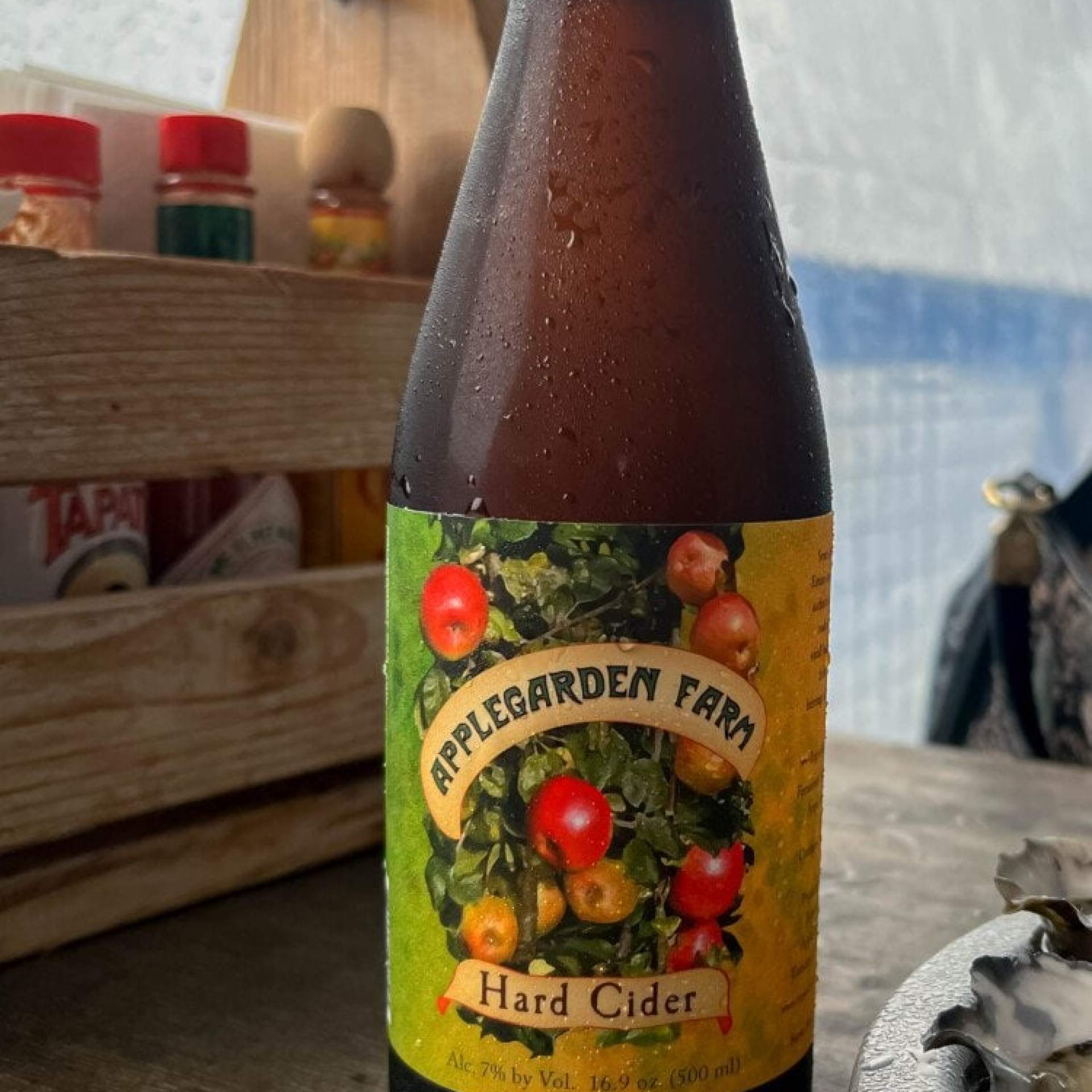 picture of bottle of cider at marshall store restaurant california
