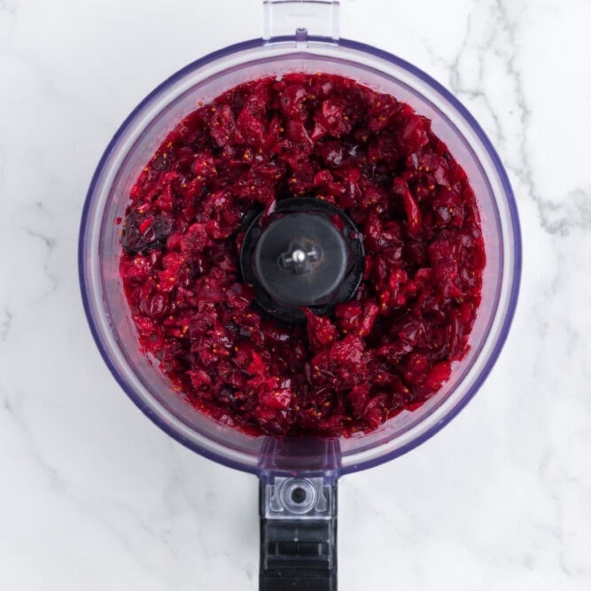 cranberries in a food processor