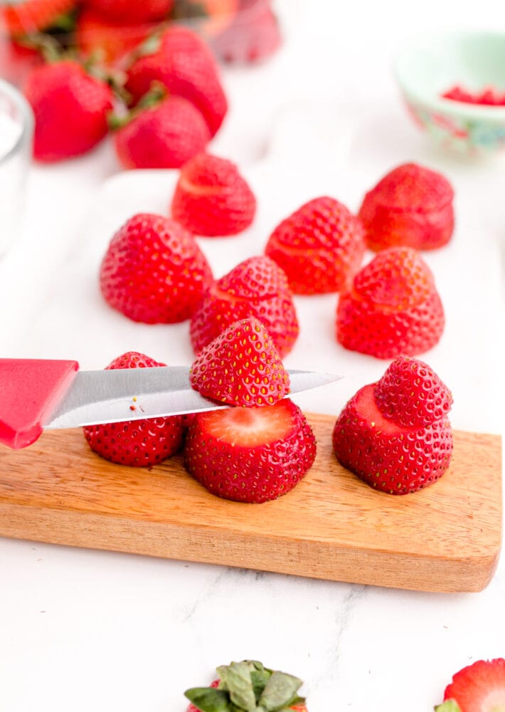 strawberry with the top and tip cut off