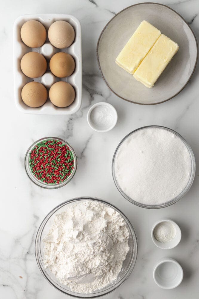 picture of sugar cookie ingredients on a table