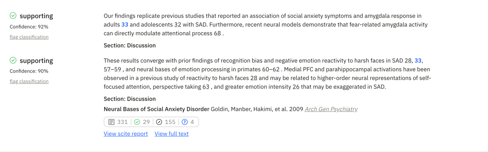 Example 5: Citation statements as summaries of results